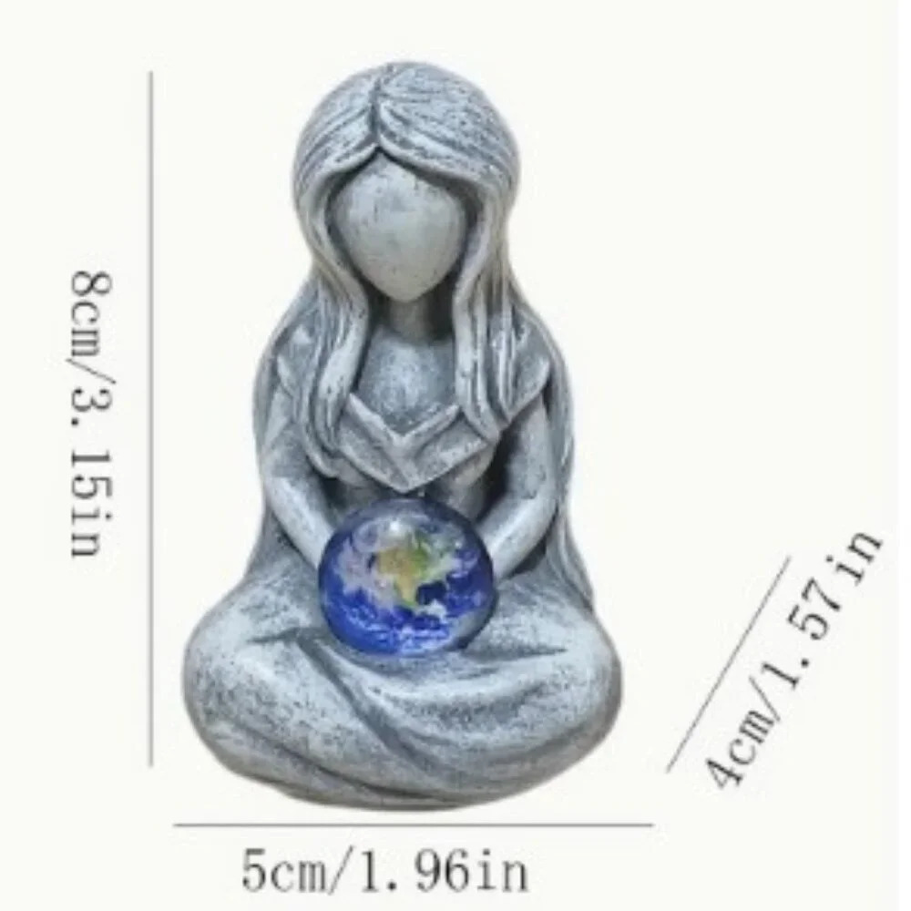 Majestic Gaia Earth Mother Goddess Statue - Intricately Detailed Resin Sculpture - Picture 5 of 7
